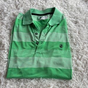 Izod Golf Polo in Green with White Stripes